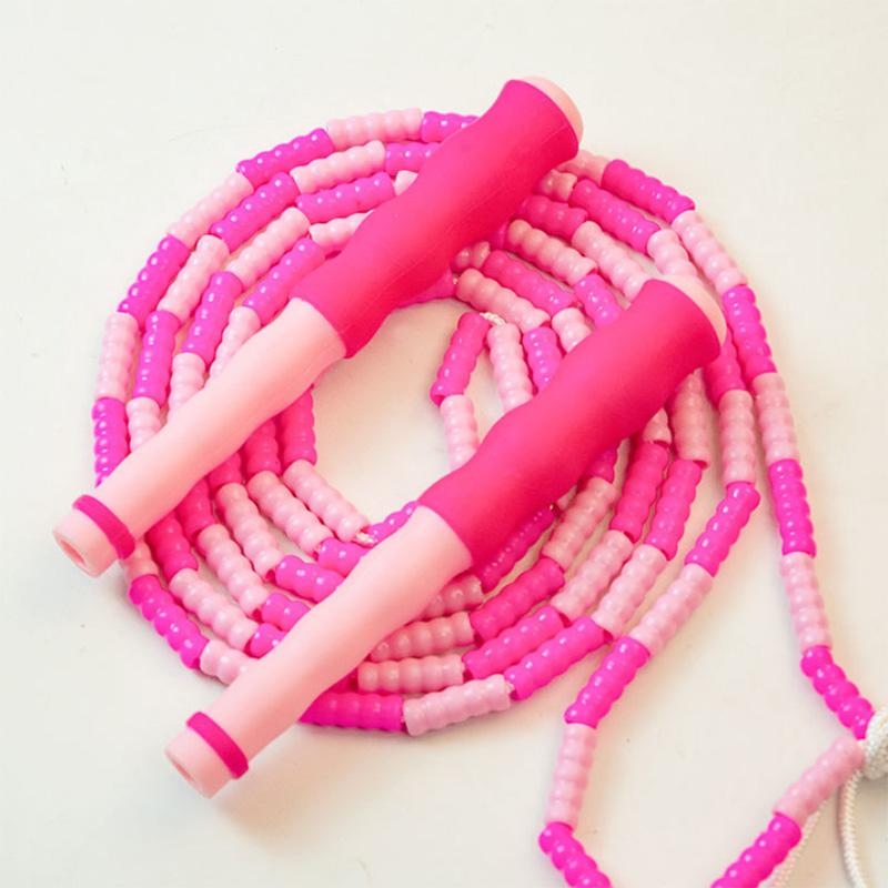 Non-winding Adjustable Beginner Multi-color Fancy Soft Bead Bamboo Special Skipping Rope for Children