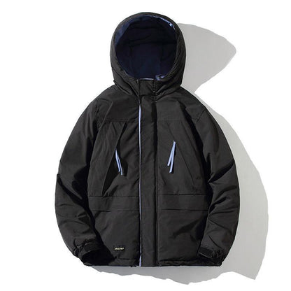 Men's Winter Cotton Clothing Loose Tooling Hooded Down Jacket Casual Short Thick Warm Jacket