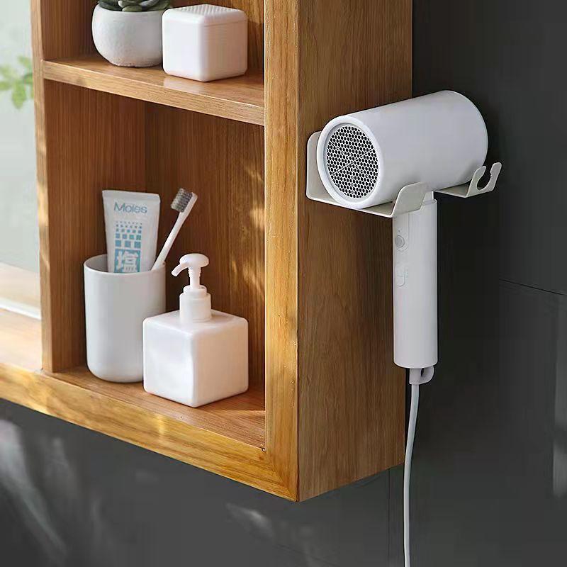 Punch-free Hair Dryer Shelf Toilet Bathroom Hair Dryer Shelf Charger Storage Shelf Carbon Steel Hooks Rails Kitchen Shelf Small Hook