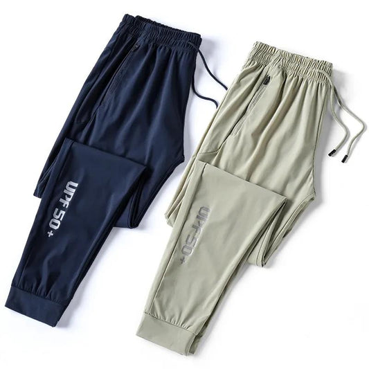 Ice Silk Quick-drying Pants Women's Summer Thin Waist Elastic Breathable Loose Large Size Outdoor Running Sports Trousers