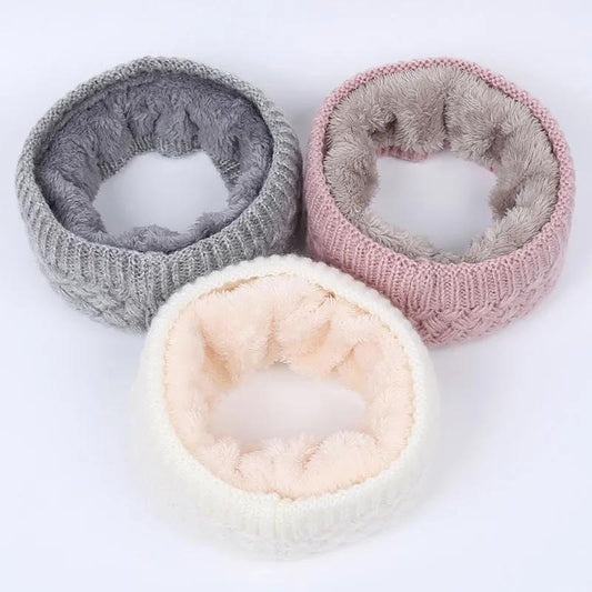 Women Thickened Scarf Neck Scarf Winter Wool Collar Knitted Ring Scarf Men Gifts