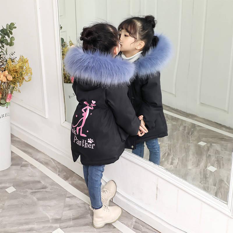 Girls Warm Winter Coat Fashion Long Kids Hooded Jacket Coat for Girl Outerwear Girls Clothes