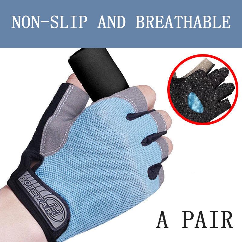 Fitness Sports Gloves Women's Spring and Summer Thin Riding Half-finger Gloves Men's Non-slip Equipment Fingerless Training Spinning Gloves