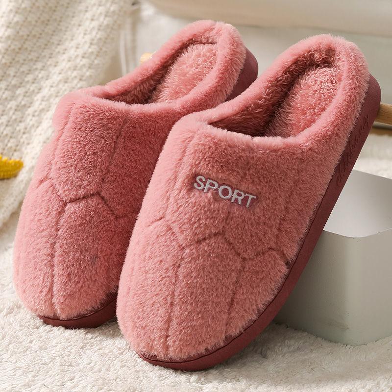 Cotton Slippers for Men and Women Fall/winter Indoor Plus Velvet Padded Non-slip Household Slippers