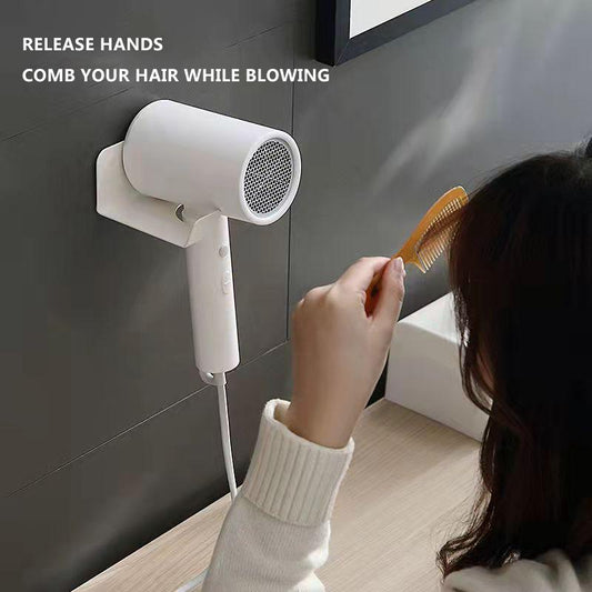 Punch-free Hair Dryer Shelf Toilet Bathroom Hair Dryer Shelf Charger Storage Shelf Carbon Steel Hooks Rails Kitchen Shelf Small Hook