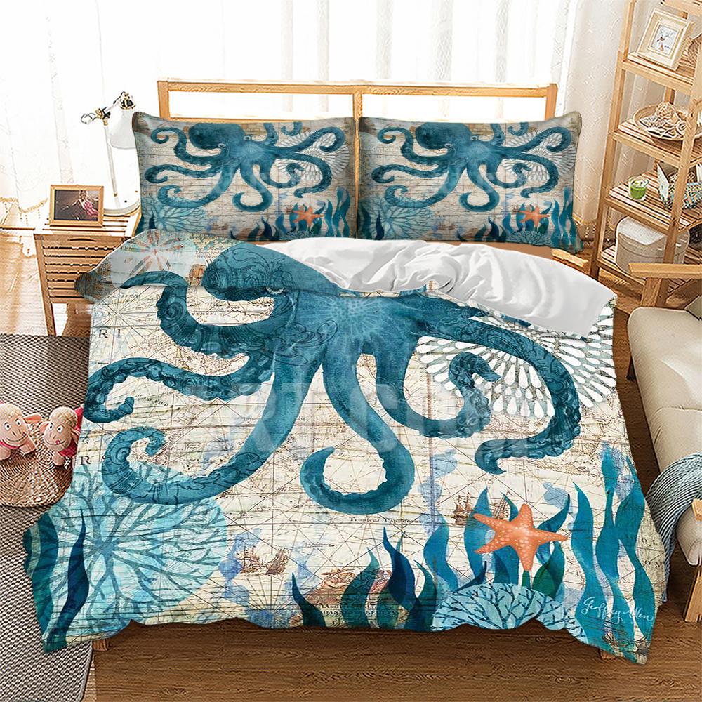 3D Octopus Bedding Set Duvet Cover Sets for Twin Full Queen King Bed Bedline Home