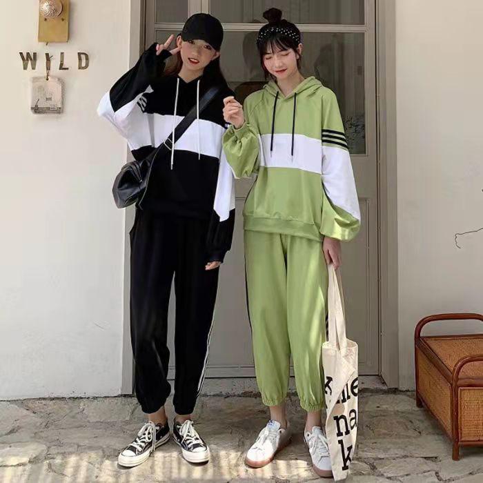 Suit Women's Thin Section Student Casual Sports Korean Version Loose Sweater Two-piece Jacket Gym Running Jogging Suit Tracksuits Athletic Girl