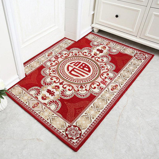 Chinese-style Entry Floor Mat Household Pad Door Pad Anti-skid Water Absorbing Living Room Bedroom Carpet 50*80cm