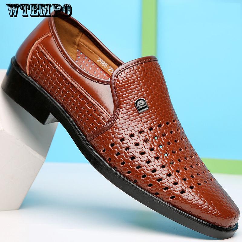 Summer Men Shoes Casual Luxury Genuine Leather Loafers Moccasins Breathable Slip on Shoes