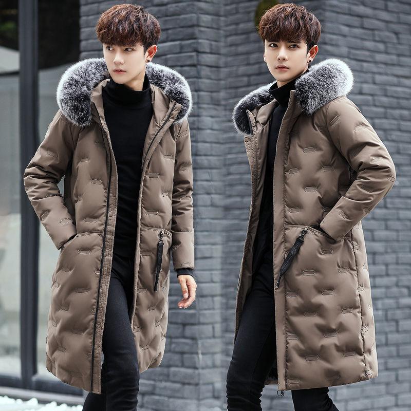 Winter Men's Down Jacket Medium Length Cotton Padded Coat Thickened Cotton Padded Jacket