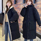 Winter Fashion Over-the-knee Down Padded Jacket Women Mid-length Loose Large Size Hooded Thick Warm Cotton Jacket