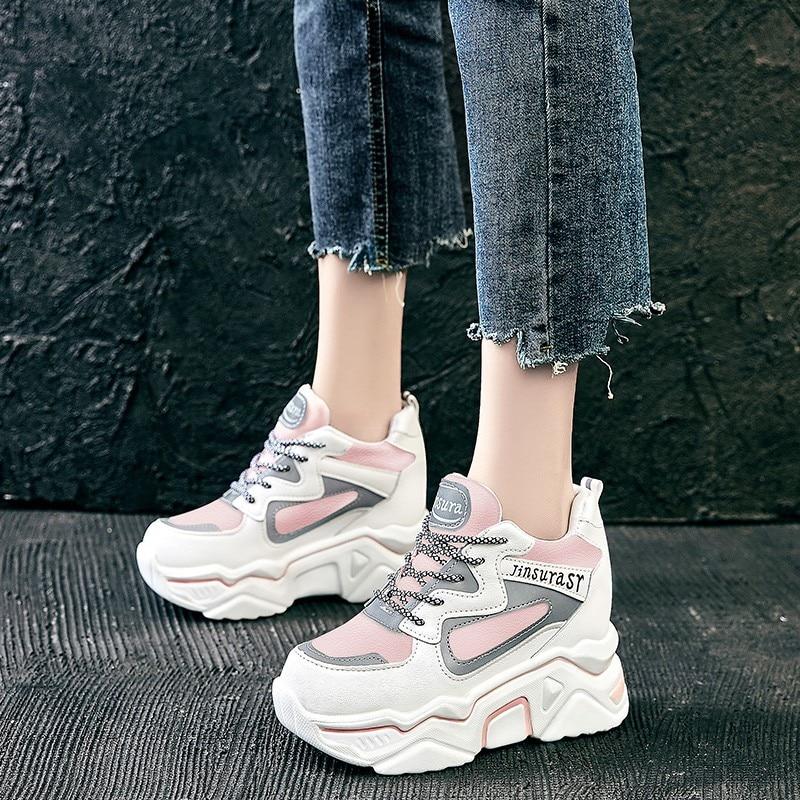 Korean Version All-match High-heeled Female Daddy Shoes Casual Super Fire Thick-soled Increased Sneakers