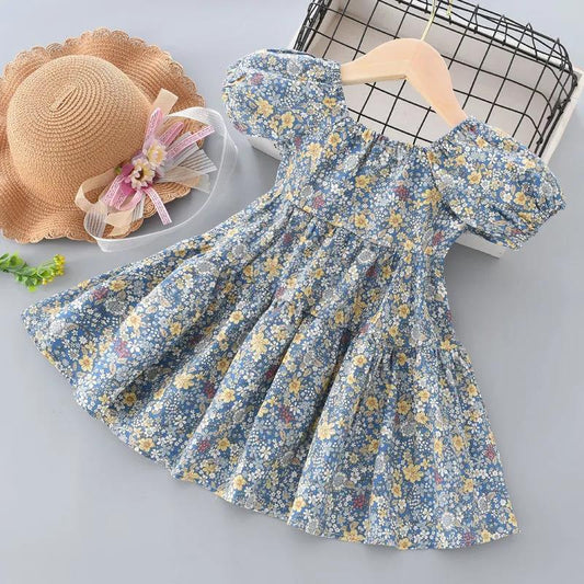 Girls Floral Dresses Sweet Kids Flowers Costumes Children Sleeveless Toddler Baby Clothing