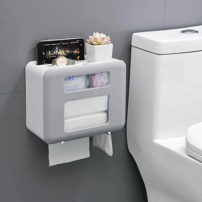 Bathroom Paper Towel Box Toilet Paper Home Waterproof Wall Hanging Creative Storage Rack