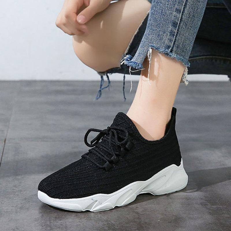 Spring and Autumn Fashion Women's Shoes Trend Wild Breathable Thick-soled Thin Sports and Leisure Running Women's Shoes