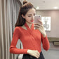 Autumn and Winter Hanging Neck Casual Sweater Retro Scottish Style Top V-neck Thin Women's Bottoming Shirt