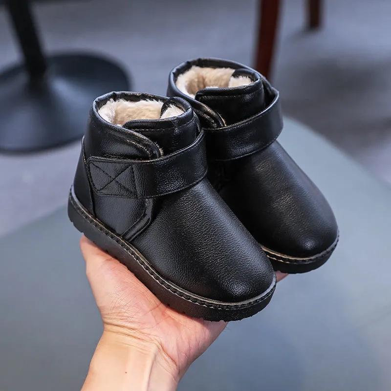 Winter Children's Shoes Snow Boots Plus Velvet Non-slip Boys' Cotton Shoes Girls' Short Boots Waterproof and Thickened Baby