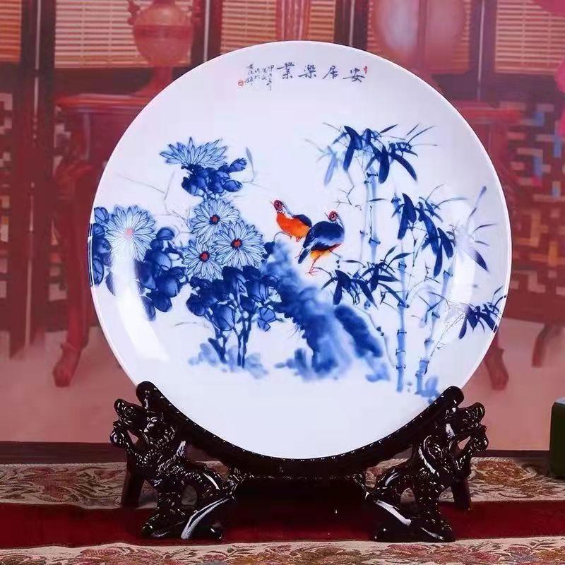 26cm Fruitful Famille Rose Porcelain Plate Chinese Traditional Ornaments Antique Cultural Relics Ornaments