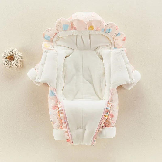 Baby Clothes Autumn Winter Suit Plush Thick Cotton Clothes Newborn Girl Warm One-piece Clothes Princess Clothes for Going Out In Winter