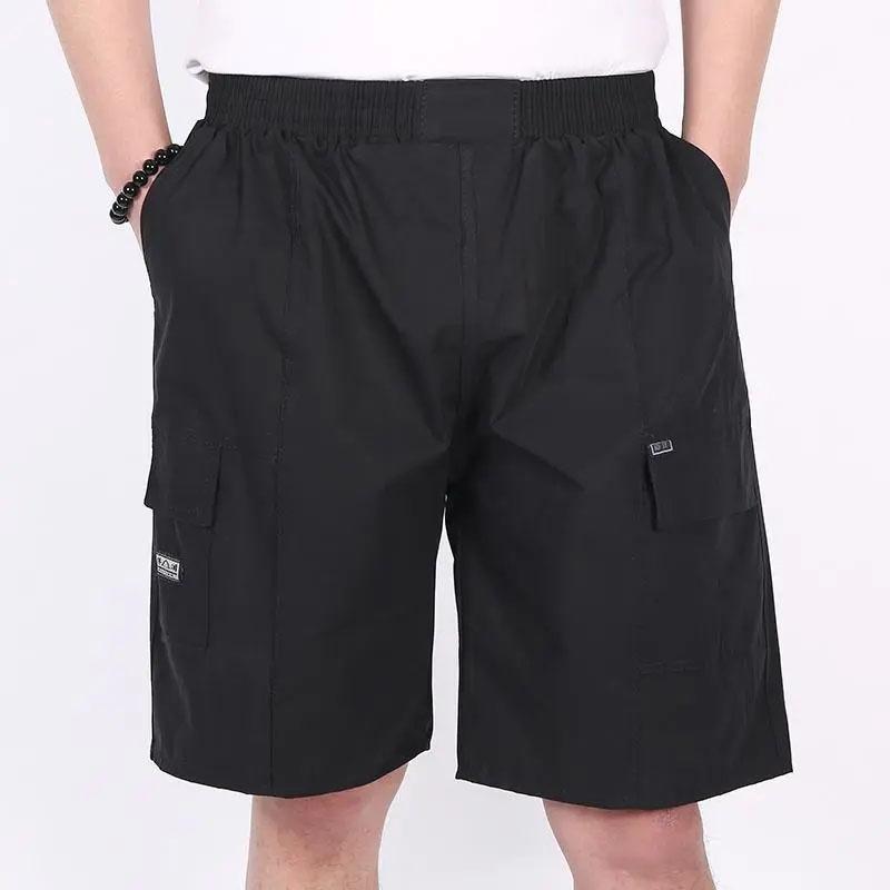 Men's Loose Summer Shorts Comfortable and Breathable Outer Wear Beach Pants Casual Tooling Style Straight Pocket Five-point Pants