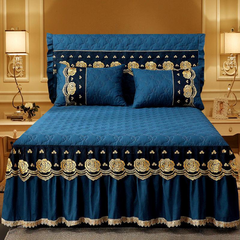 European-style Thick Lace Bed Skirt Bedroom Home One-piece Bedspread Sheets