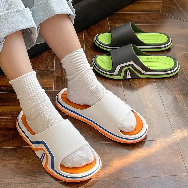 Men's and Women's Same Sports Slippers Summer Wear Beach Sandals Non-slip Wear-resistant One Word Sandals Flip Flops