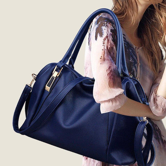 Lychee Soft Leather Texture Shoulder Bag Handbag Simple Versatile Large Capacity Women's Bag