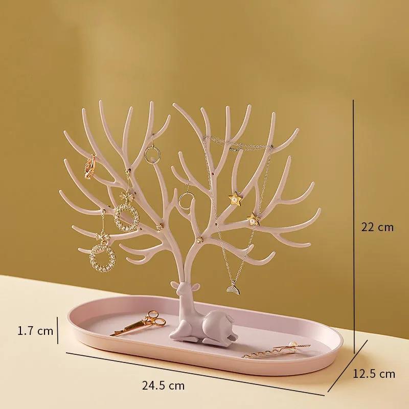 New Style Little Deer Earrings Necklace Ring Pendant Bracelet Jewelry Display Stand Tray Tree Storage Racks Organizer Holder