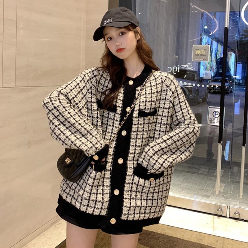 Trendy Wild Sweater Coat Women's Wide Loose Shirt Knit Sweater Shirt Cardigan Knitted Sweater