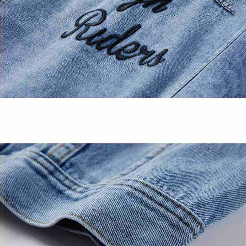 Denim Jacket Girl Student Loose Autumn Spring and Autumn Clothes Embroidered Denim Jacket Women