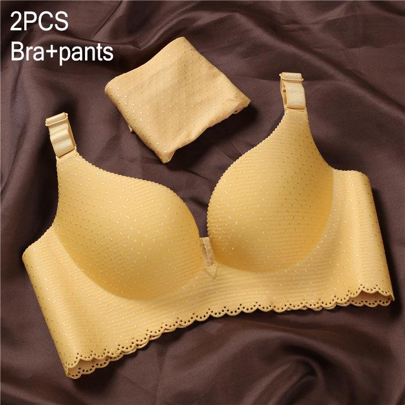 Women Wireless Thin Bra Breathable Sexy Lace Bra Sets Comfortable Underwear Lingerie Set