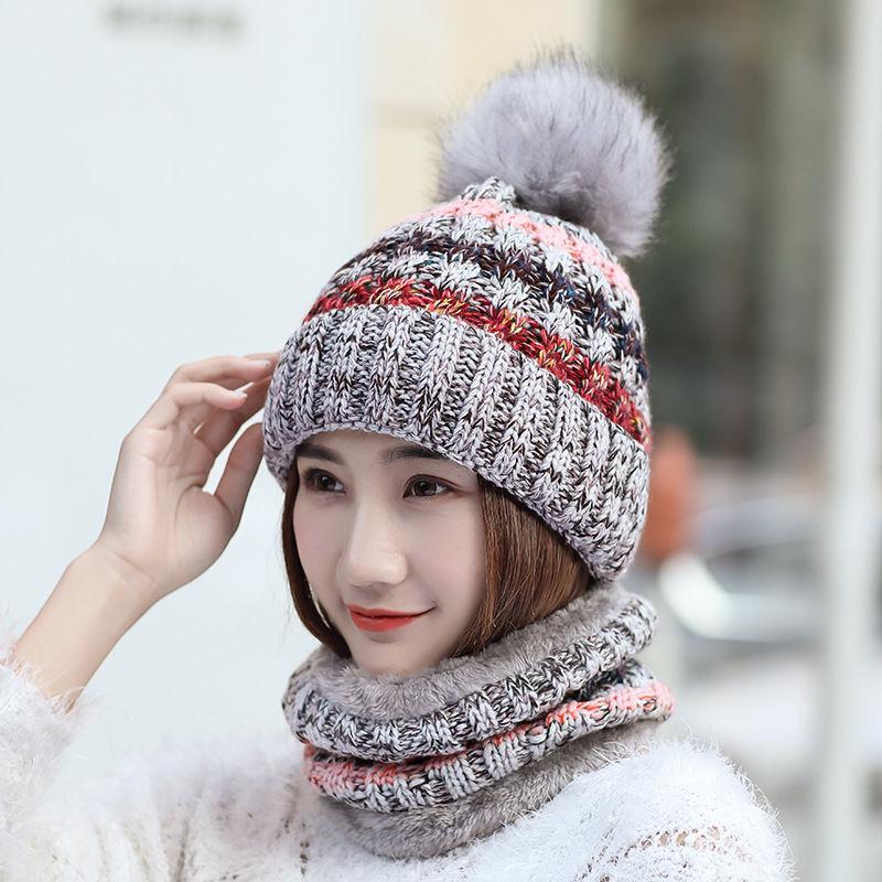 Fashion Woman hat Plush Cotton hat Trendy wild hat Windproof hat Winter Warm hat Thick hat