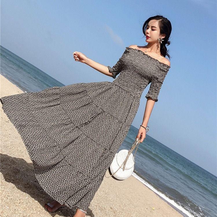 Femme Summer Dress 2020 Strapless Short Sleeve Retro Women Vintage Dresses Rockabilly Party Dress