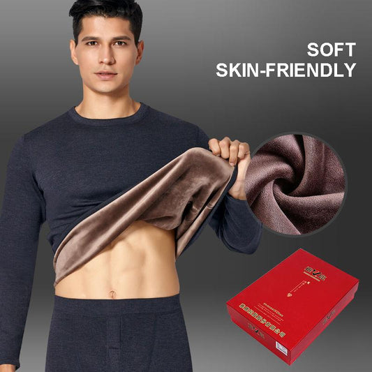 Men's Thermal Underwear Men's Suit Autumn and Winter Plus Velvet Thick Autumn Clothes Long Trousers