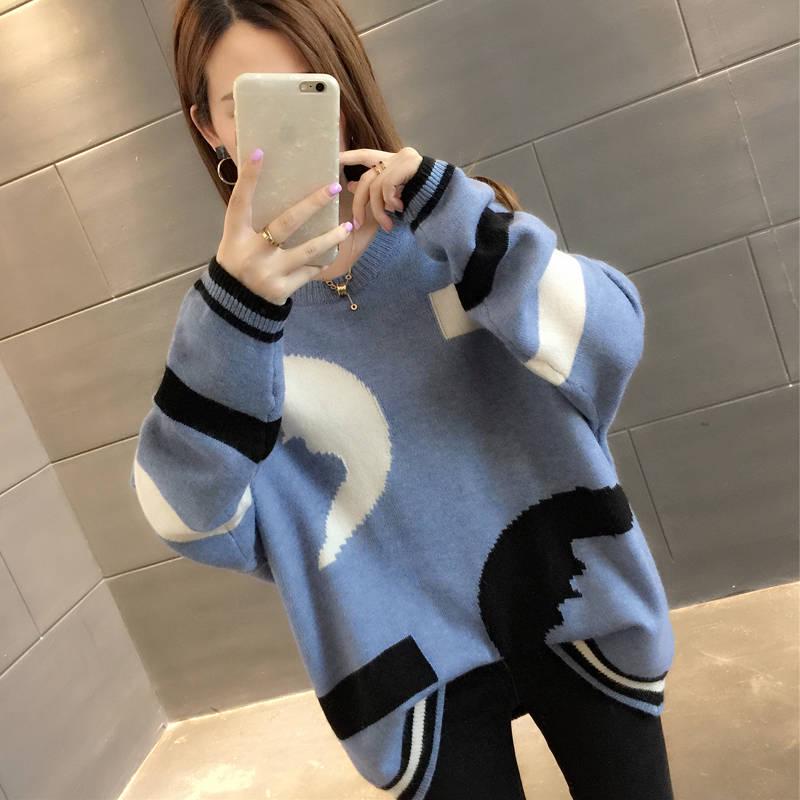 Women Sweaters and Pullovers Autumn Winter Long Sleeve Pull Femme Casual Loose Knitted Sweater