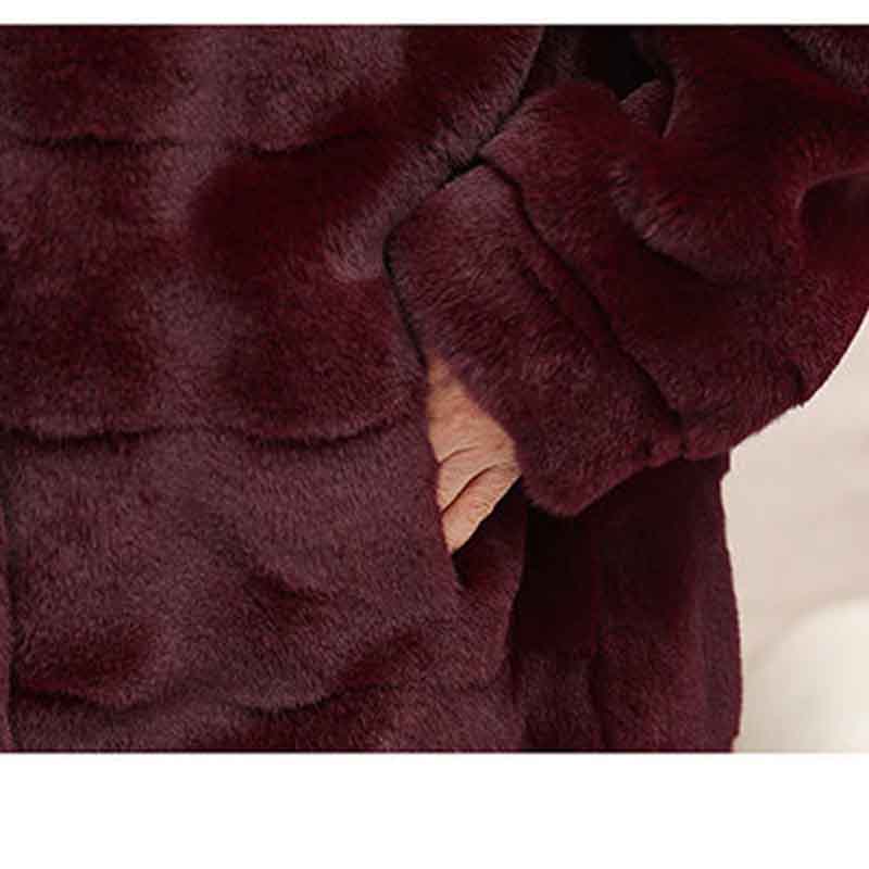 Faux Fur Coat Women's Mink Plush Thick Warm Middle-aged and Elderly Coat