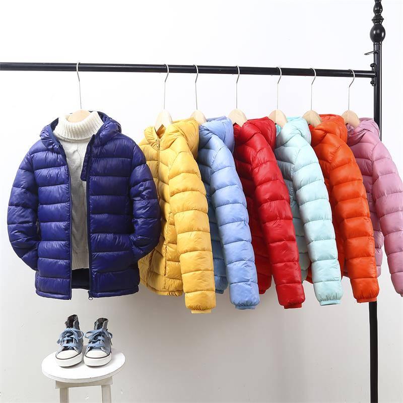 Baby Girls Boys Parka Light Kids Jacket Hood Down Coat Winter Children Jacket Toddler Outerwear