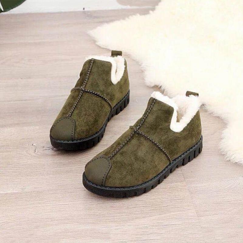 Autumn and Winter Boots Cotton Shoes Women's Winter Warmth and Velvet All-match Casual Shoes Pedal Non-slip Flat Cotton Shoes