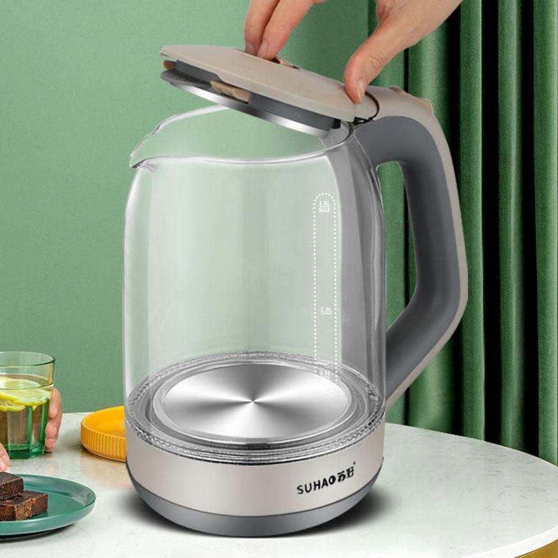 Large-capacity Quick-burning Electric Kettle High Boron Glass Health Teapot High Temperature Resistant Boiling Water Household Kettle