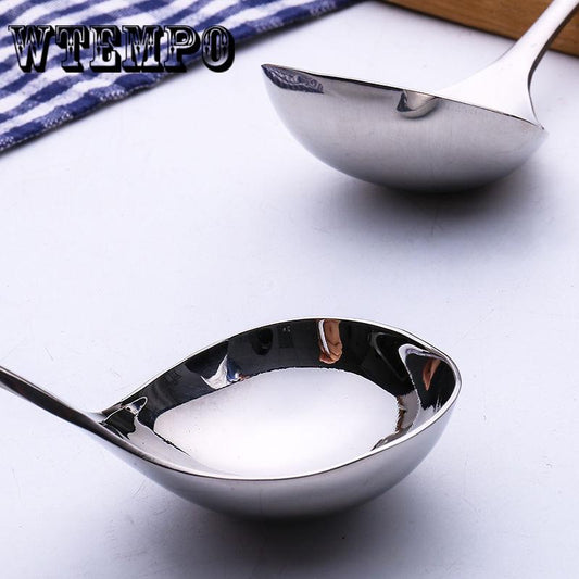 Stainless Steel Soup Spoon Kitchen Colander Pot Spoon Large Long Handle