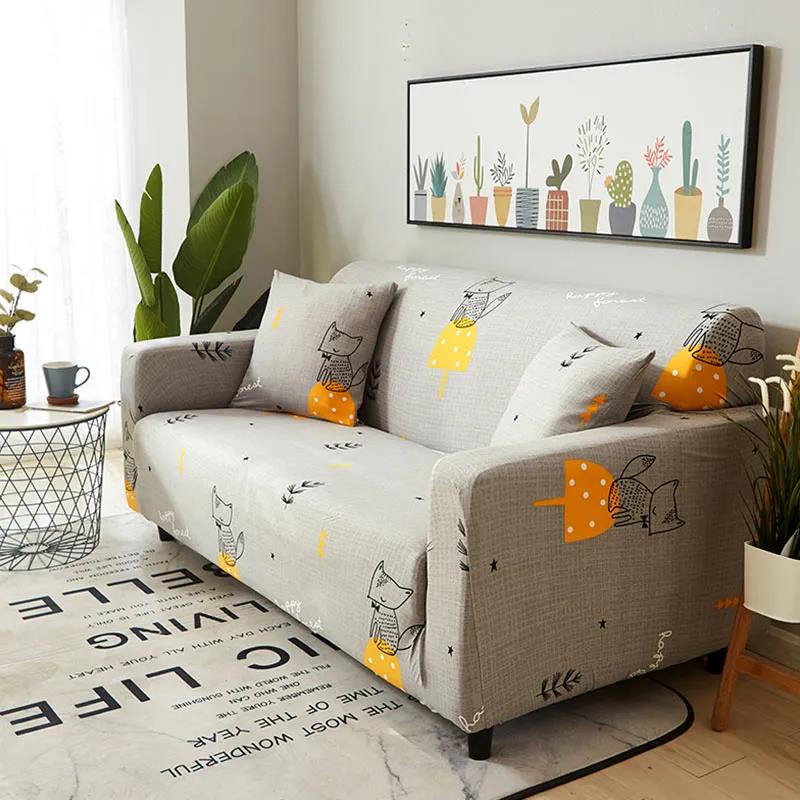 Four Seasons Universal Retro Printing Sofa Cover Living Room Single Seat Multi Seat Full Package Sofa Protective Cover