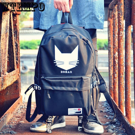 Men's backpack shoulder bag leisure travel bag high school students college bag canvas computer bag