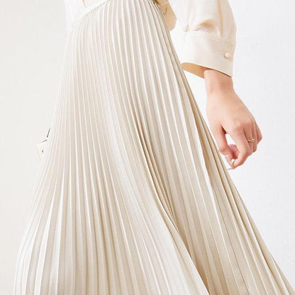 Pleated Skirt Ladies Mid-length High Waist Drape Long Skirt Fashion All-match A-line Skirt