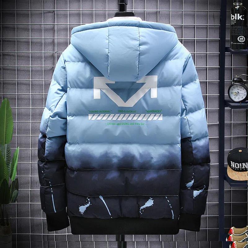 Men's Hooded Jacket Warm Cotton Jacket for Teenagers Plus Thicker Size Fat Style Double-sided Wear Student Cotton Jacket