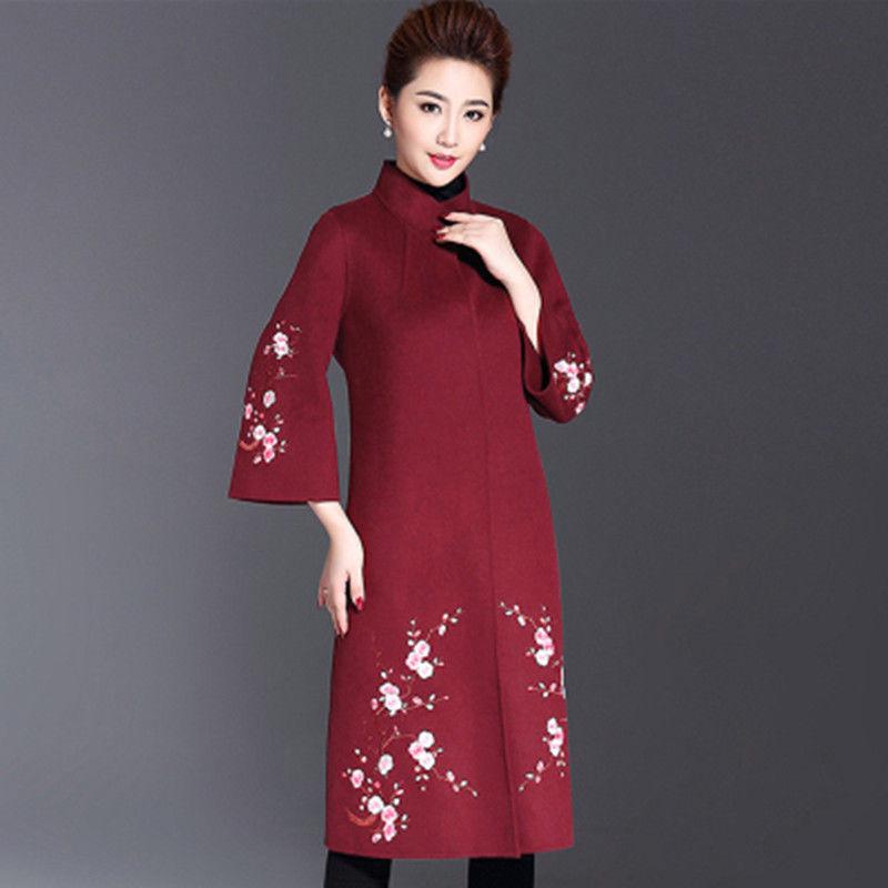 2019 Women Ladies Coat Autumn Winter Lapel Slim Long Coat Jacket Parka Outwear Wool Overcoat