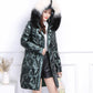 Winter Women's Thick Coat Mid-length Down Down Padded Jacket Over The Knee Shiny Fashion Korean Style Loose Large Fur Collar