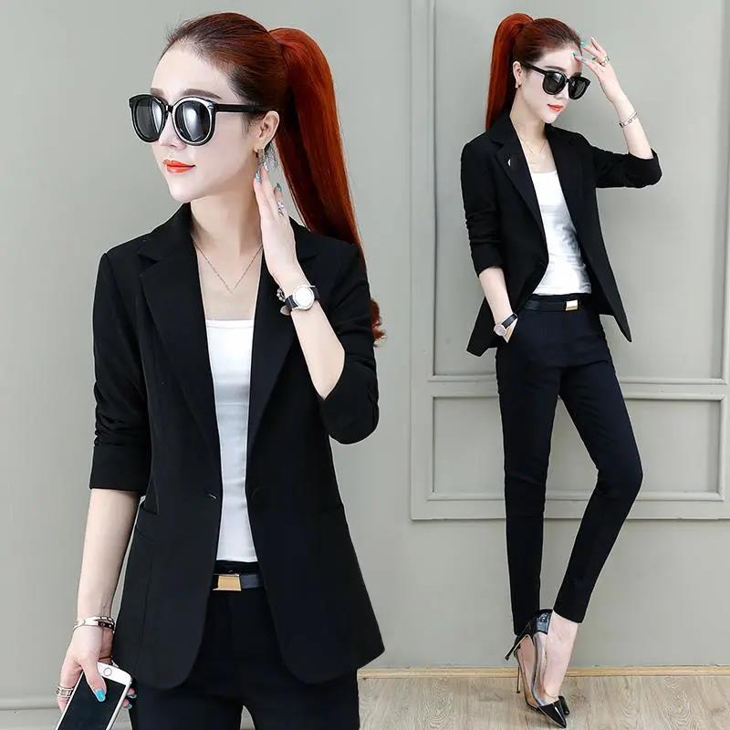 Short Paragraph Suit Jacket Female Spring and Autumn Thin Section Temperament Elegant Ladies Suit Jacket Slim Suit Jacket Women's Casual Jackets