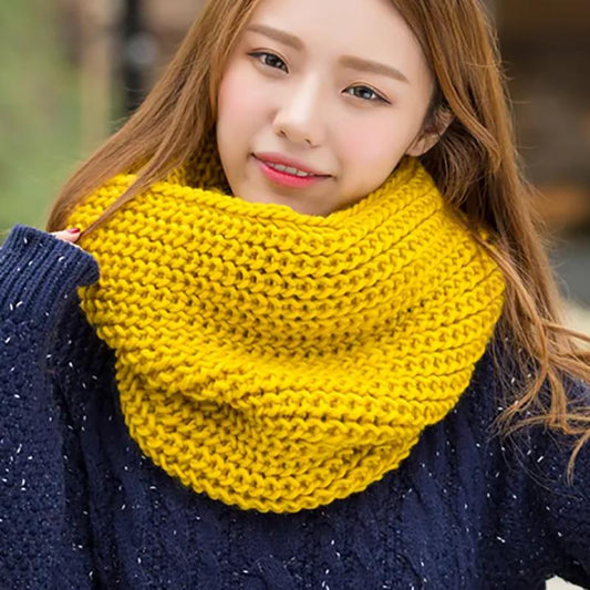 Korean Version of Thick Women's Scarfs Pullover Warm Scarf Women Autumn and Winter Woolen Winter