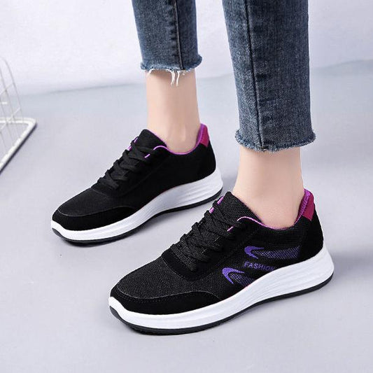 Autumn and Winter Versatile Flat Bottomed Sneakers Women's Non Slip Soft Sole Running Shoes Warm Cotton Shoes