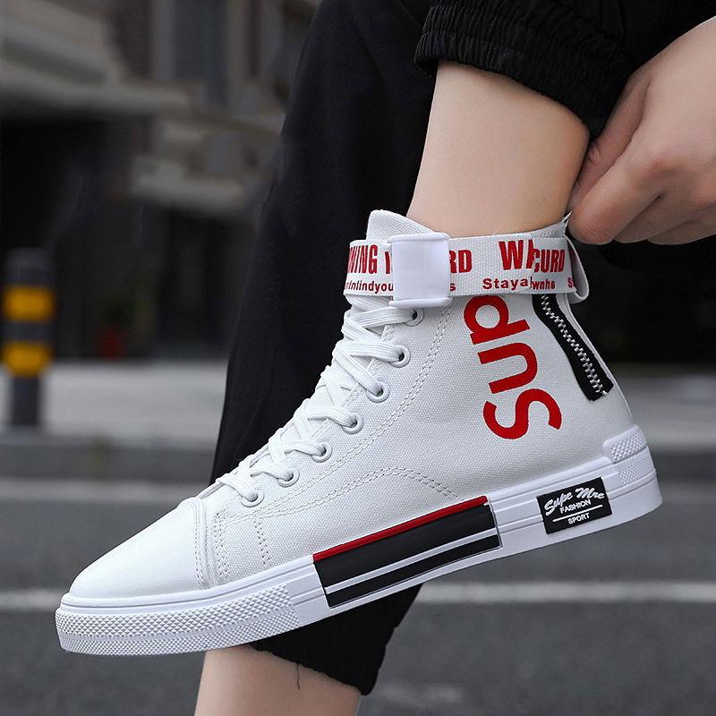 Trend shoes casual breathable high-top shoes men's large size shoes canvas shoes men